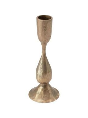 Antique Brass Metal Taper Candle Holder Round Forged Decorative Home Accent